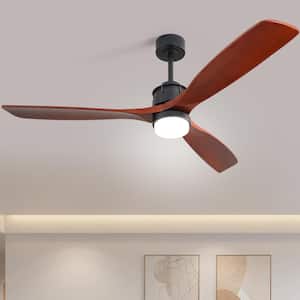 60 in. Integrated LED Indoor/Outdoor Black Ceiling Fan with Light Kit and Remote Control