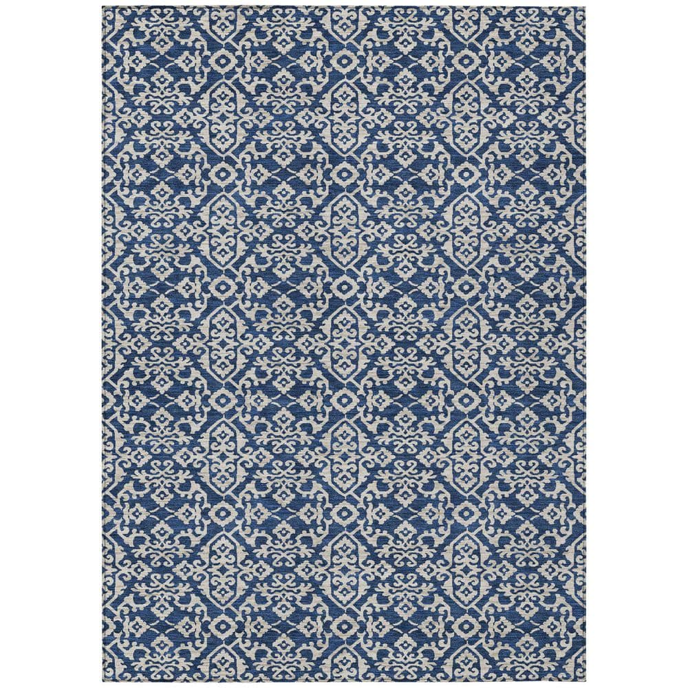 Chantille Machine Washable Indoor/Outdoor Abstract ACN2712 Navy 3 ft. x 4 ft. Area Rug price history on PriceWatchPro