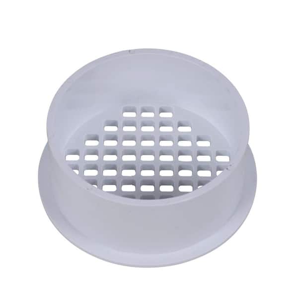 OATEY Round No-Caulk White PVC Shower Drain with 4-1/4 in. Round Snap-In  Stainless Steel Drain Cover 420992 - The Home Depot