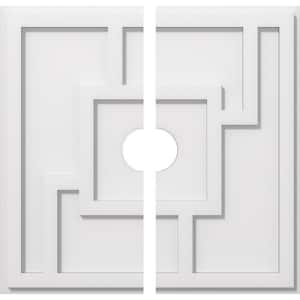 1 in. P X 7 in. C X 20 in. OD X 3 in. ID Knox Architectural Grade PVC Contemporary Ceiling Medallion, Two Piece