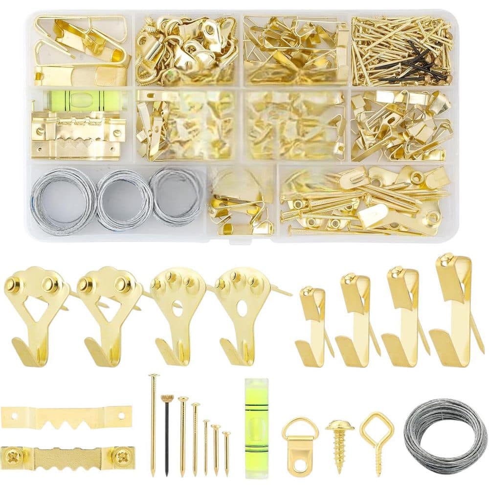 Steel Picture Hanging Kit 350 Pieces Heavy Duty Photo Hangers with Sawtooth