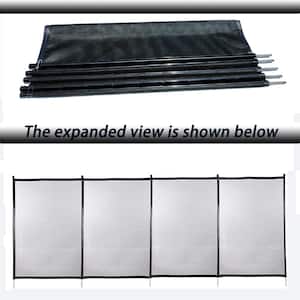 12 ft. x 4 ft. Black Outdoor Pool Fence With Section Kit, Removable Mesh Barrier, For Inground Pools, Garden And Patio