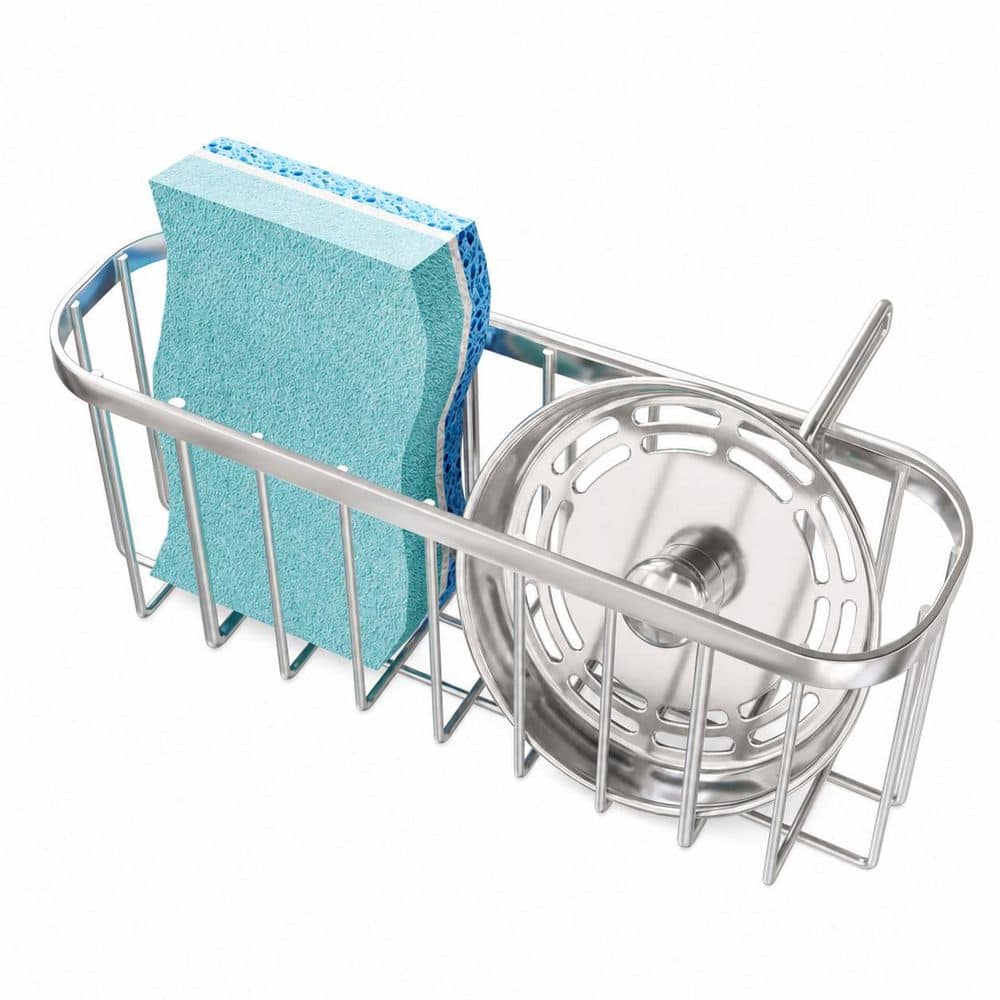 Movable Rustproof Sponge Holder for Kitchen Sink, Compact Hanging Caddy for Double Bowl Sinks, Silver price history on PriceWatchPro
