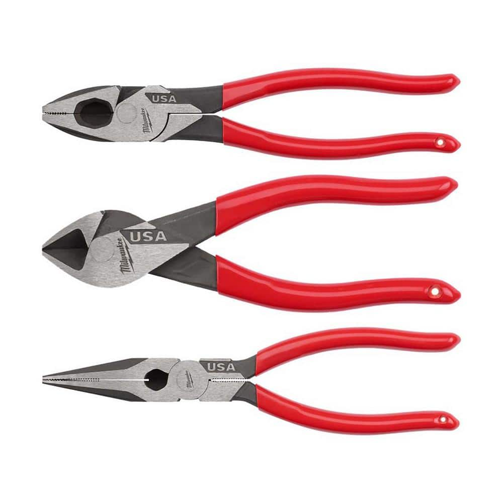 Milwaukee Linesman Plier With 8 In. Long Nose Plier And 6 In. Diagonal ...