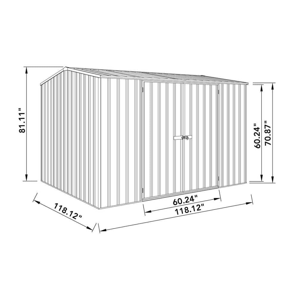 Premier 10' x 10' Classic Cream Metal Storage Shed