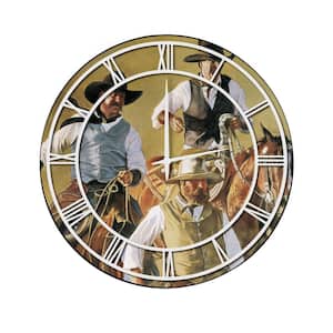 "That Western Spirit" Full Coverage Art and White Numbers Imaged Wall Clock