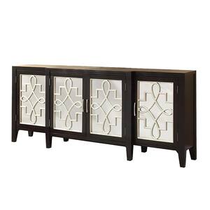 Kacia 72 in. Antique Black Standard Rectangle Wood Console Table