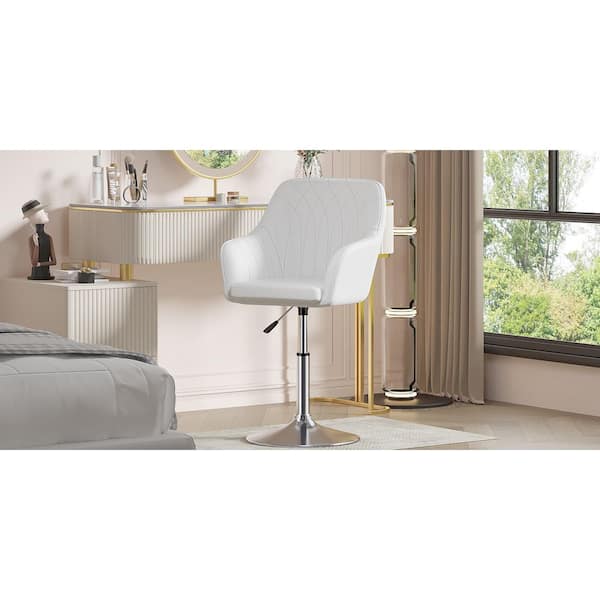 Costway Set Of 2 Adjustable Vanity Stool 360 Swivel Storage Makeup Chair With Tray Pink
