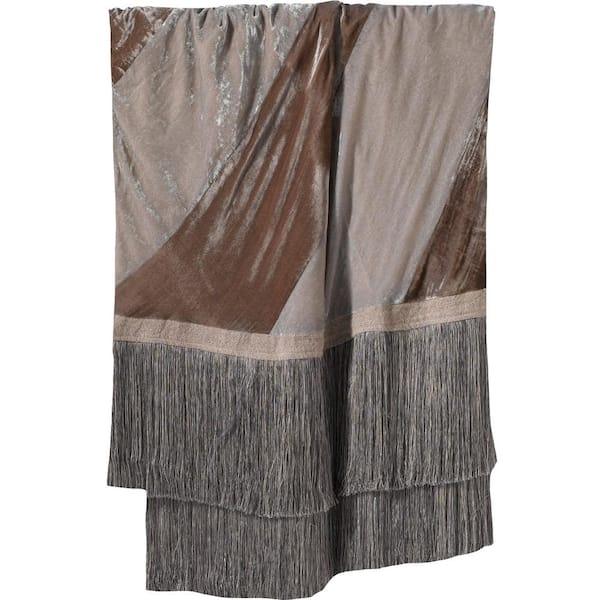 Luscious Grey Brown Silk Velvet Throw