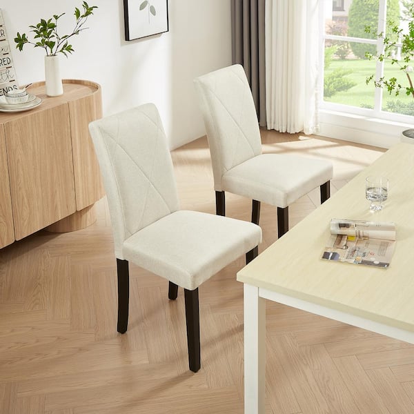 High back cream dining chairs sale