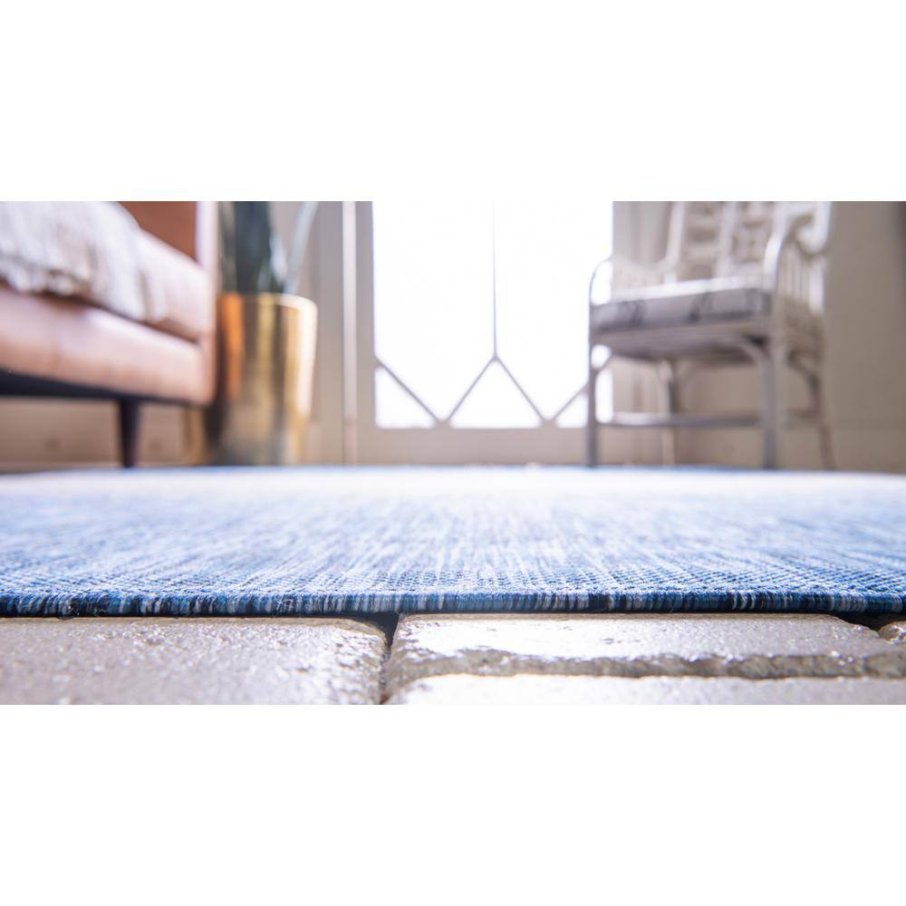 Blue Rectangular Synthetic Easy Care Outdoor Rug