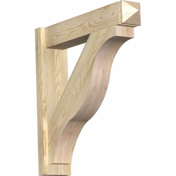 Ekena Millwork 6 in. x 28 in. x 28 in. Douglas Fir Fuston Arts and Crafts Rough Sawn Outlooker