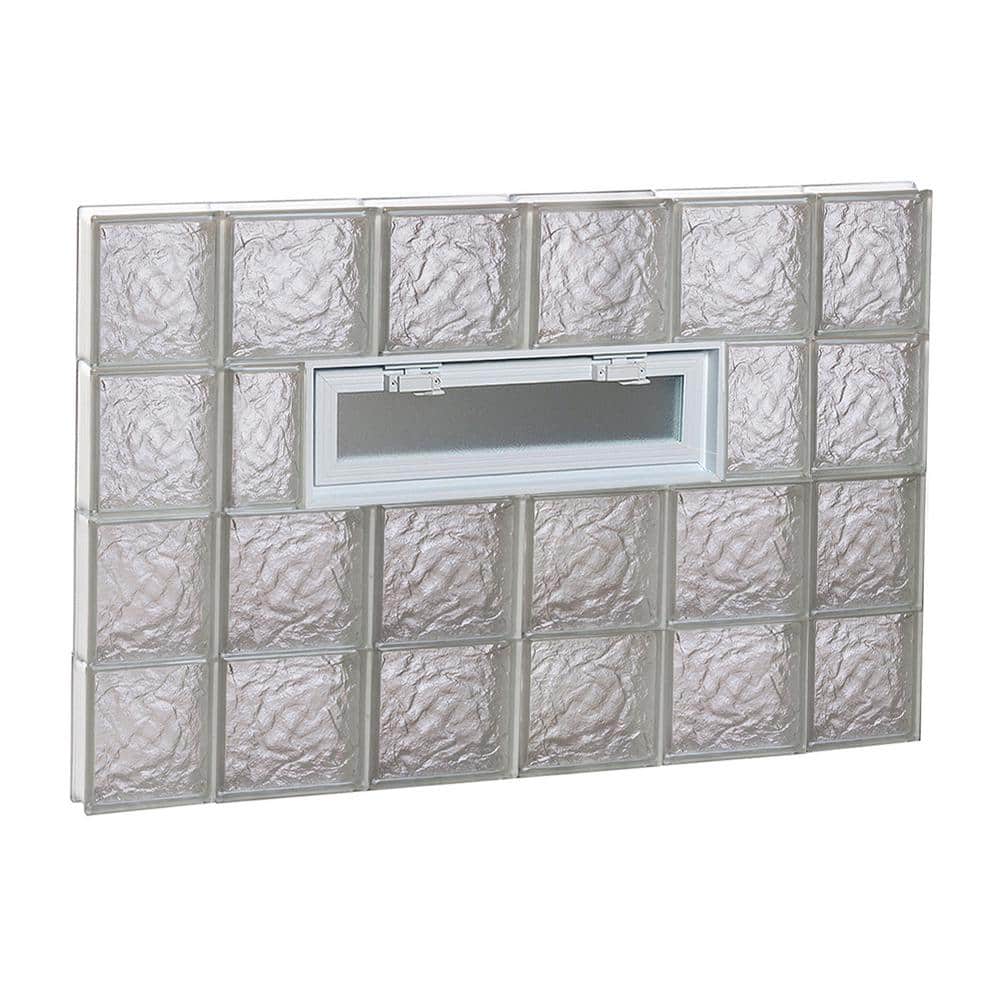 42.5 in. x 31 in. x 3.125 in. Frameless Ice Pattern Vented Glass Block Window price history on PriceWatchPro