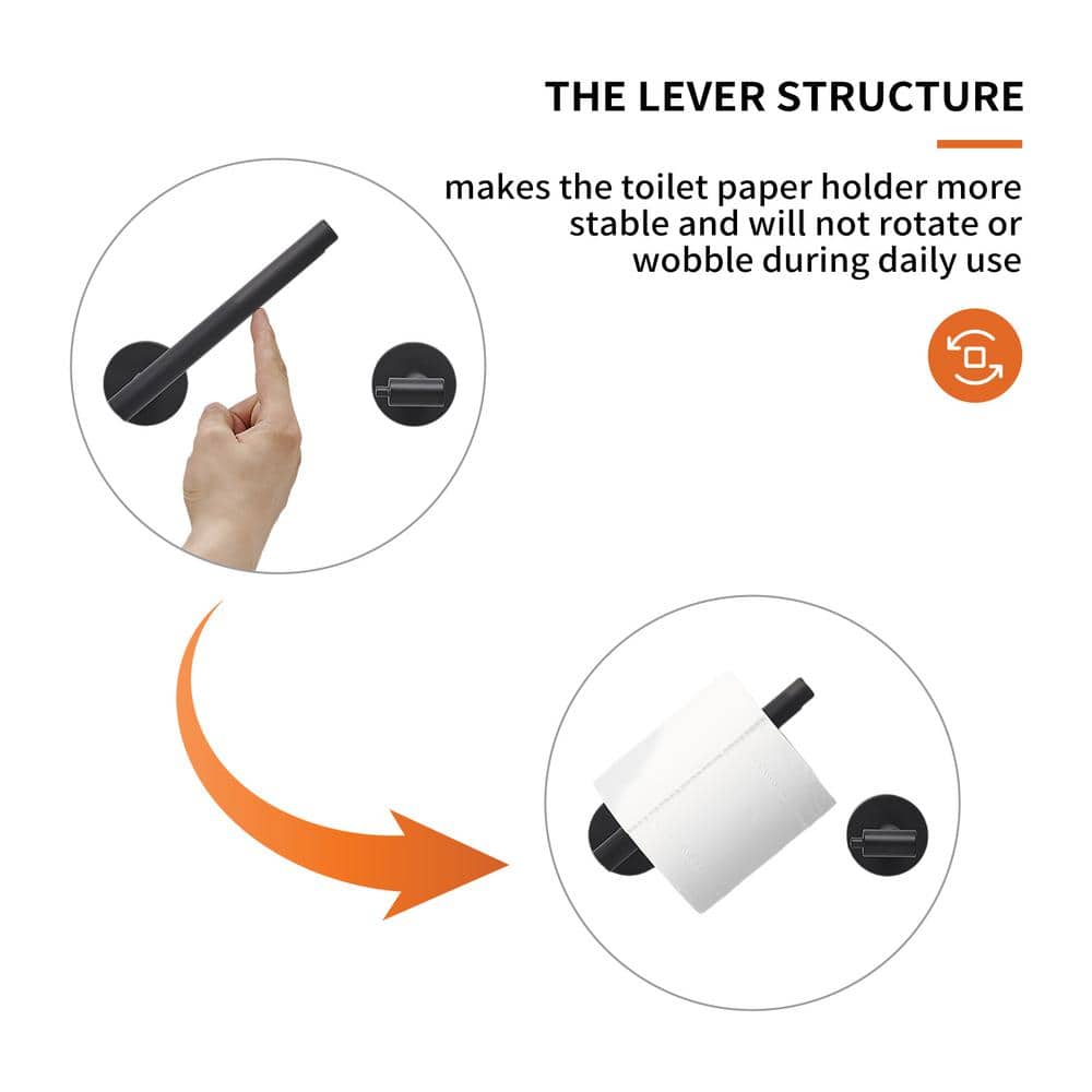 Matte Black Stainless Steel Wall Mounted Toilet Paper Holder