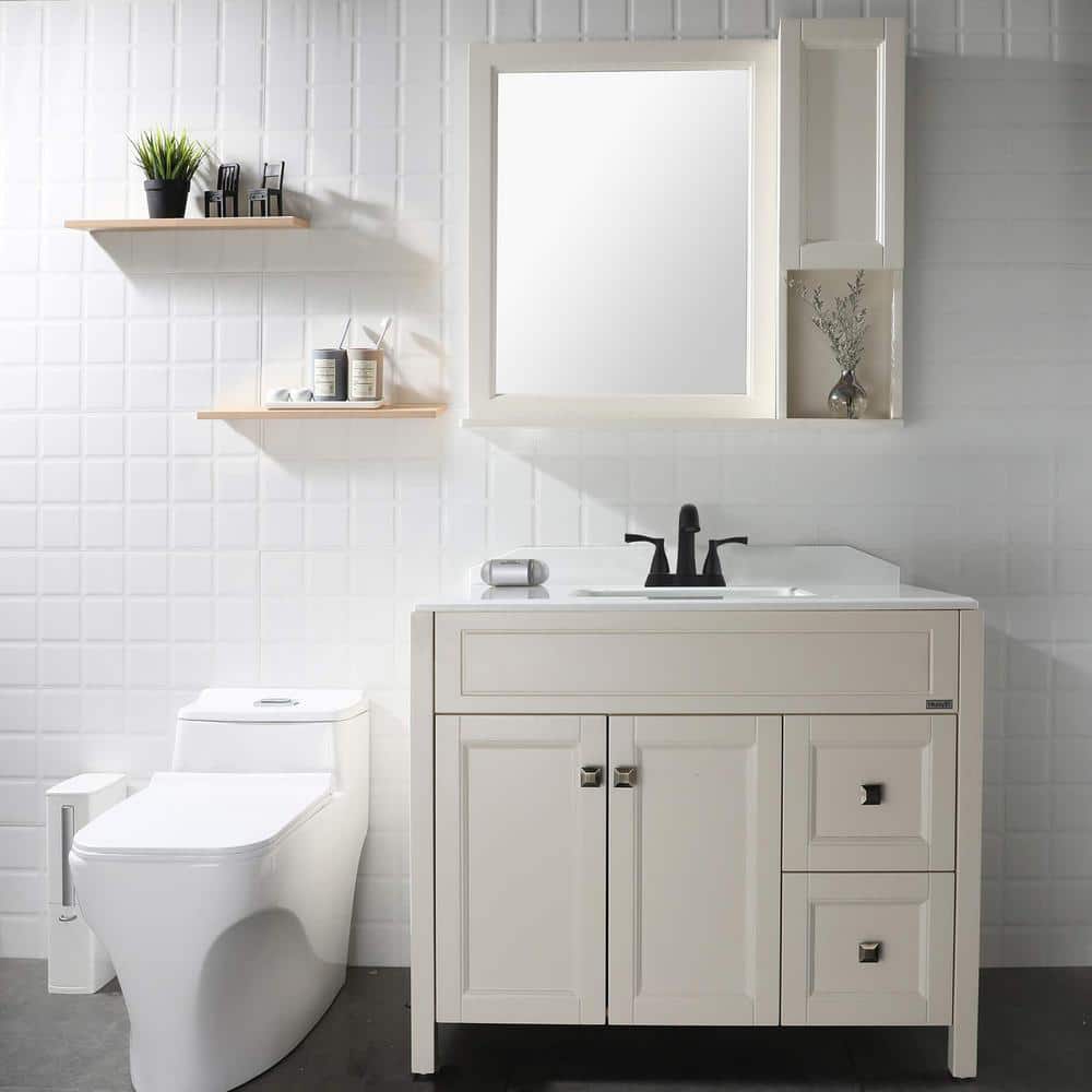 Matte Black Brass Double Handle Centerset Bathroom Faucet