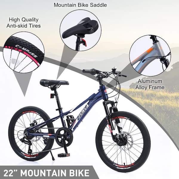 20 in. 7-Speed Mountain Bike in Blue for Kids