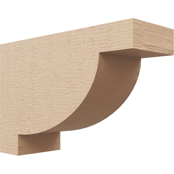 Ekena Millwork 4 in. x 8 in. x 12 in. Series 3 Classic Alpine Rough Cedar Woodgrain Timberthane Polyurethane Corbel, Primed Tan