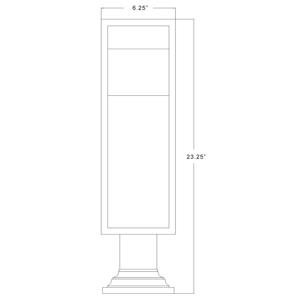Barwick Black Aluminum 23" Tall LED Outdoor Pier Mount Light