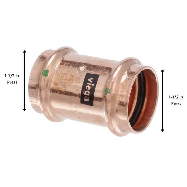 ProPress 1-1/2 in. x 1-1/2 in. Press Copper Coupling with Stop