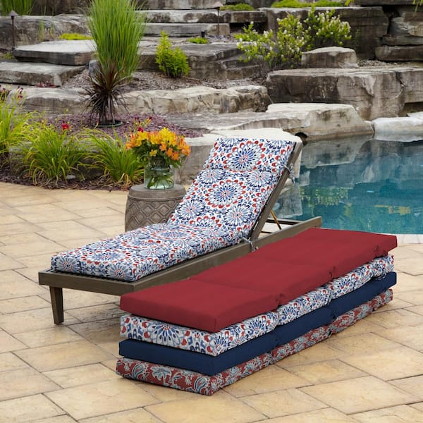 ARDEN 22 in. x 77 in. Outdoor Chaise Lounge Cushion in Clark