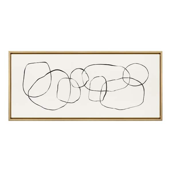 Kate and Laurel Dancing Circles by Teju Reval Framed Abstract Printed Glass Wall Art Print 40.00 in. x 18.00 in.