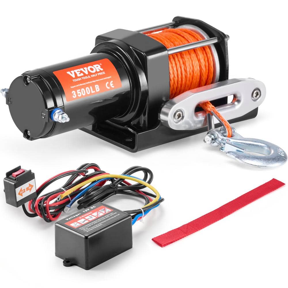 Electric Winch Universal Wire Rope 3500 lb. Winch with 3/16 in. x 39 ft. 12 Strands Synthetic Rope Aluminum price history on PriceWatchPro