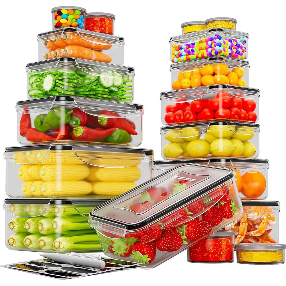 36-Piece Food Storage Containers Airtight Lid, Leakproof Plastic Containers
