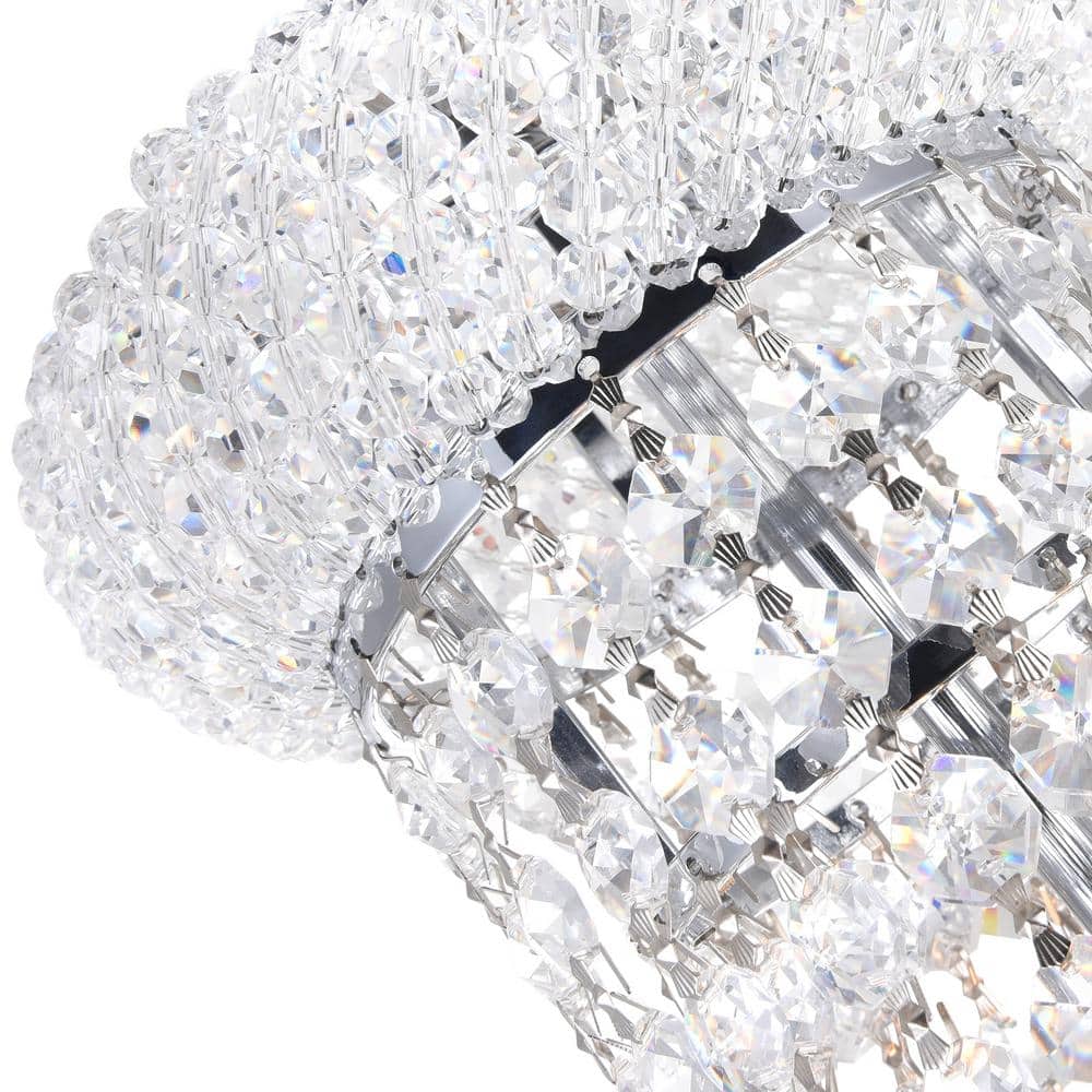 Empire 66" Tall Chrome and Crystal 34-Light Chandelier