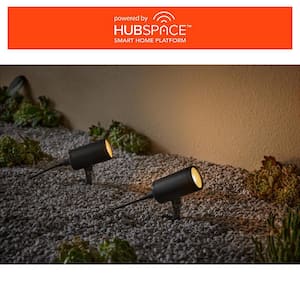 Hampton Bay 250 Lumen Black Plug-in Integrated LED Outdoor