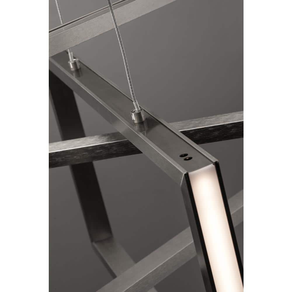 Cole Contemporary 39" LED Pendant in Satin Nickel and Black