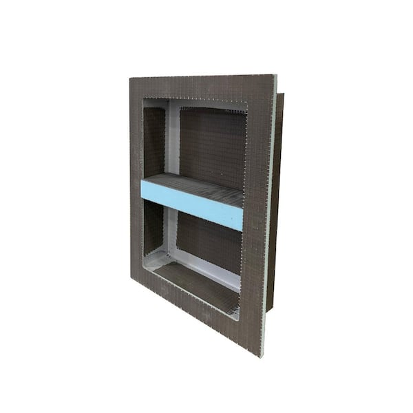 wedi 16 in. W x 32 in. H x 4 in. D Polystyrene Shower Niche Set of 1 in Gray with Adjustable Shelf