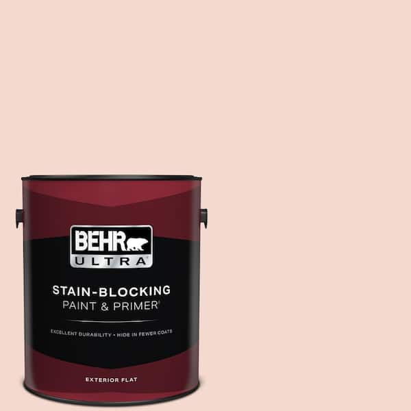 BEHR ULTRA 1 gal. #200E-1 Possibly Pink Flat Exterior Paint & Primer