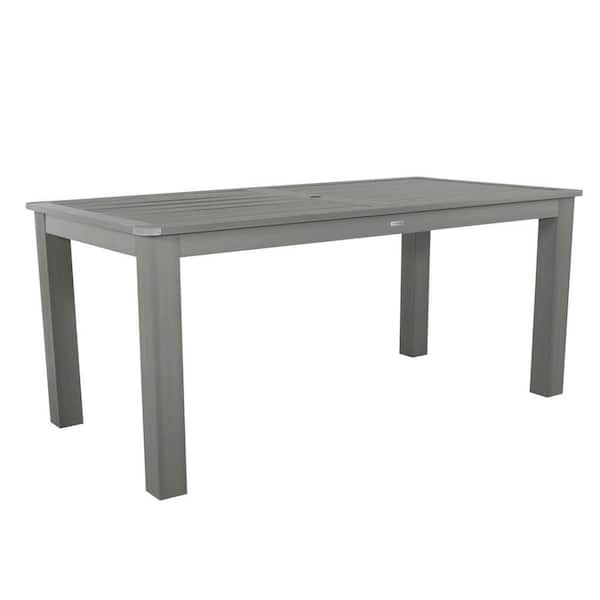 Highwood Rectangular Plastic Outdoor 42 in. x 84 in. Counter Height Dining Table in Coastal Teak