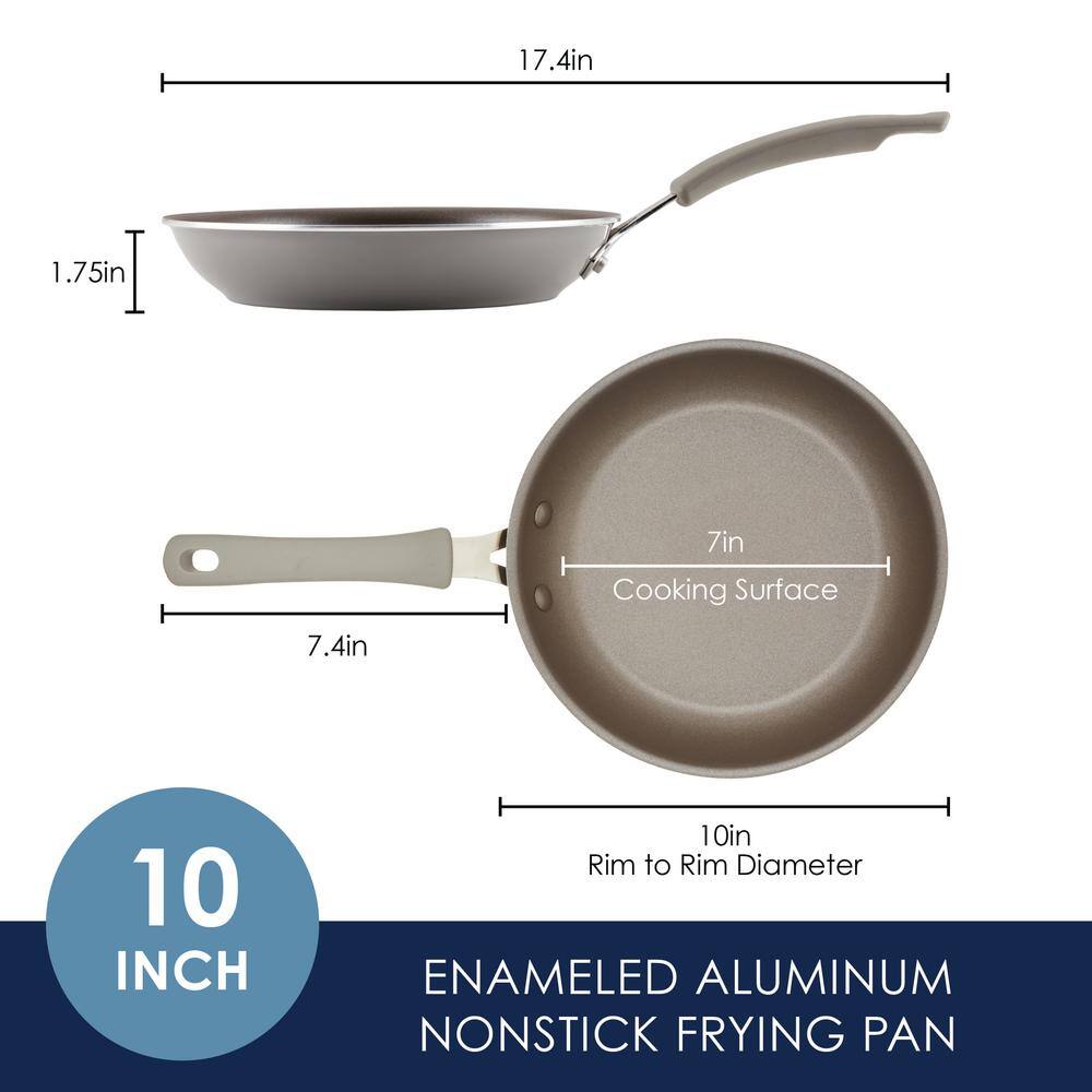 Gray Aluminum Nonstick 10-Inch Frying Pan with Ceramic Coating