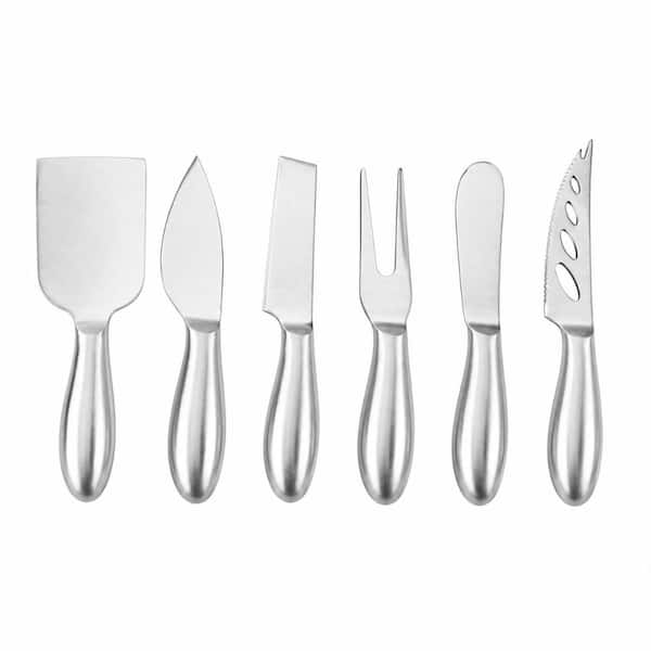 6-Piece Stainless Steel Cheese Knife Set Complete Charcuterie Board Accessories with Cheese Fork Set