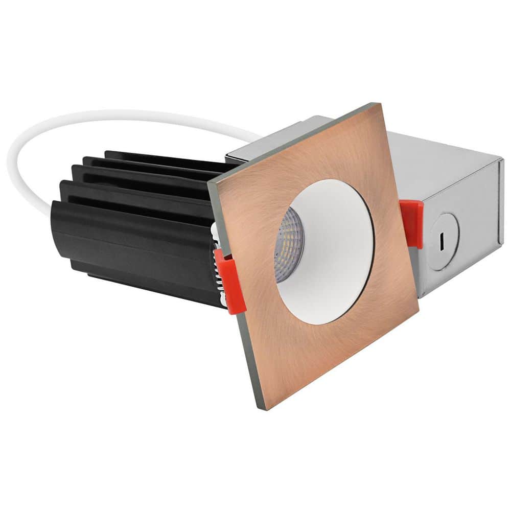 2 In. Integrated LED Recessed Canless Light with Square Copper Interchangeable Trim, 5CCT, 1000LM, 15W, CRI80, Dimmable price history on PriceWatchPro
