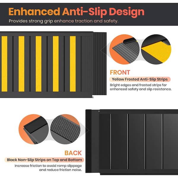 4FT Folding Non-Slip Aluminum Wheelchair Ramp with Handle for