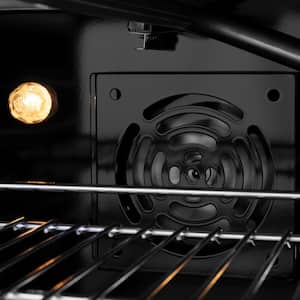 30 in. 4 Burner Freestanding Gas Range & Convection Oven with Black Matte Door in Fingerprint Resistant Stainless Steel