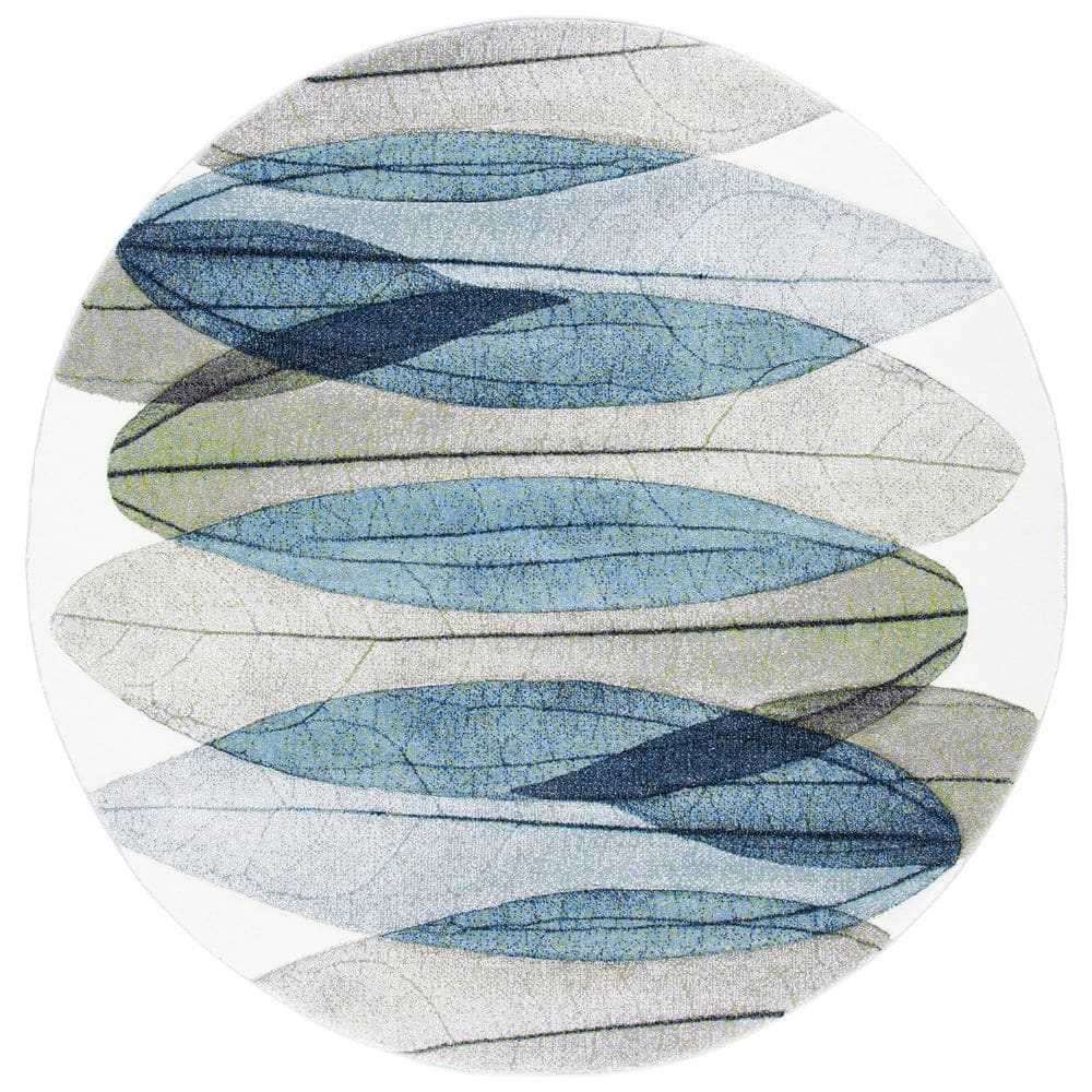 Hollywood 10 ft. x 10 ft. Ivory/Blue/Green Abstract Geometric Round Area Rug price history on PriceWatchPro