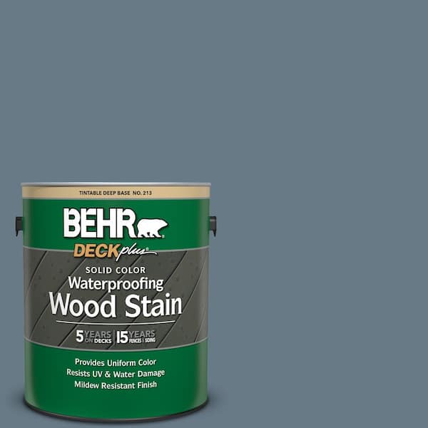 BEHR DECKplus 1 gal. #N490-5 Charcoal Blue Solid Color Waterproofing Exterior Wood Stain
