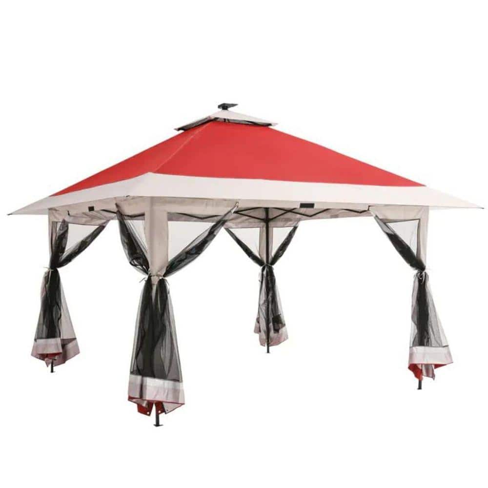 12 ft. x 12 ft. Gazebo Outdoor Pop up Canopy Tent with Curtains and Shelter for Patio