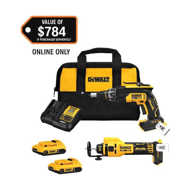 20-Volt Lithium-Ion Cordless Brushless Screwgun and Cut-Out Combo Kit with (2) 2.0Ah Batteries, Charger and Bag