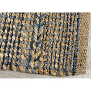 Delilah Woven Blue 5 ft. x 7 ft. Braided Organic Jute Area Rug