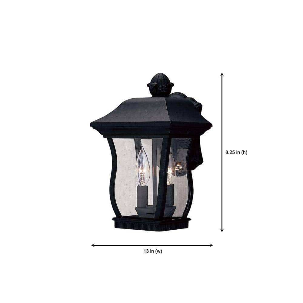 Black Aluminum and Steel Outdoor Dimmable Lantern Sconce