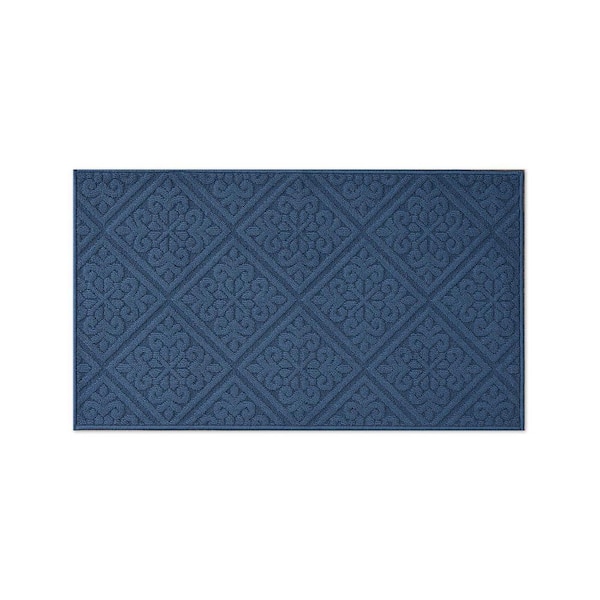 Austell Solid Dusty Navy 2 ft. x 4 ft. Geometric Area Rug