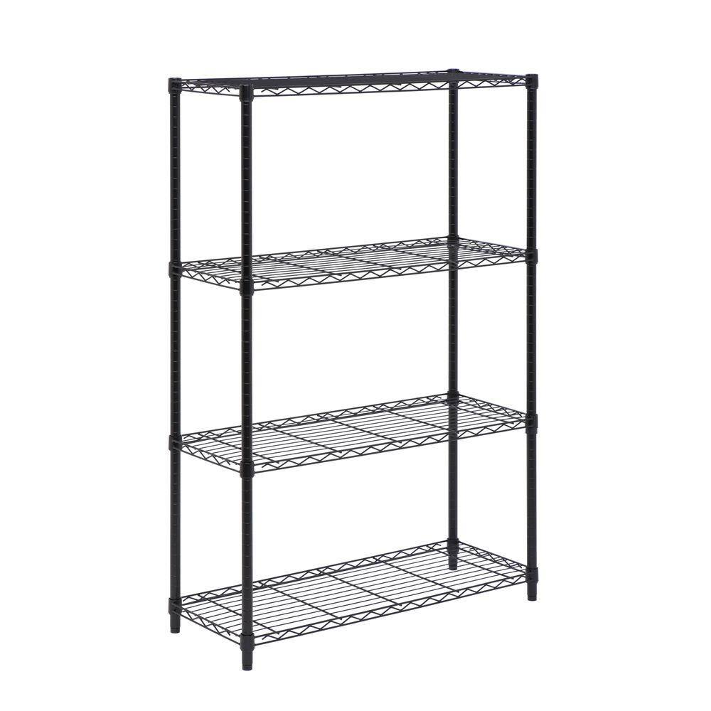 Black 4-Tier Adjustable Garage Storage Shelving Unit (36 in. W x 54 in. H x