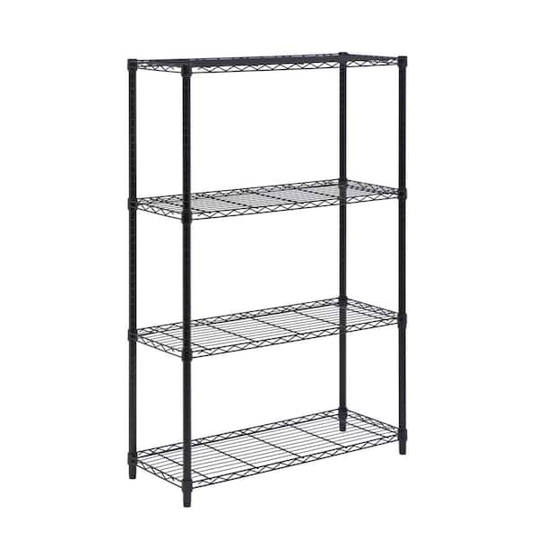 Honey-Can-Do Black 4-Tier Adjustable Garage Storage Shelving Unit (36 in. W x 54 in. H x 14 in. D)