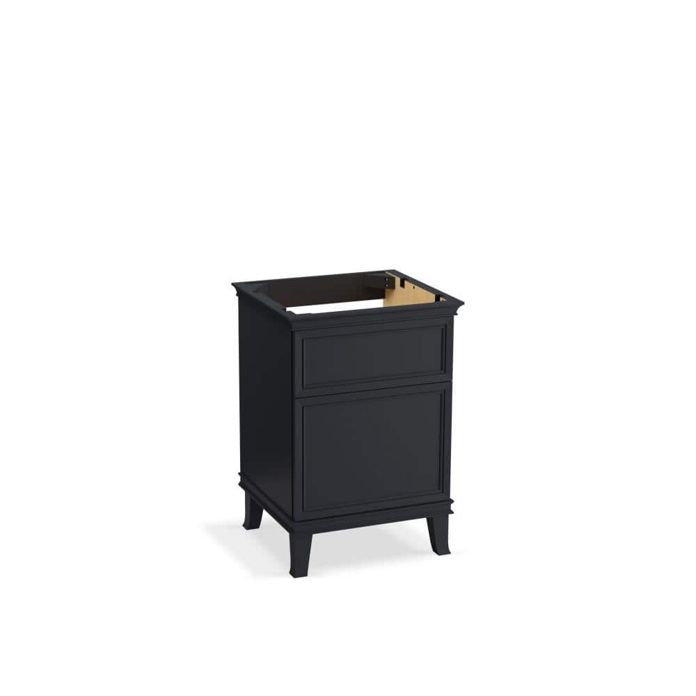 Slate Grey Solid Wood 24-Inch Freestanding Bathroom Vanity Cabinet
