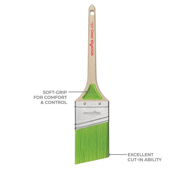 Wooster 2 in. GripTech Polyester Thin Angle Sash Brush 0H54000020