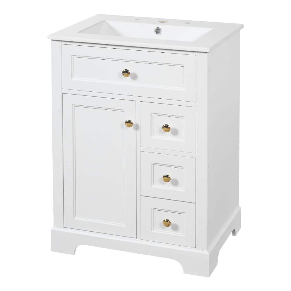 24 in. W x 18.3 in. D x 34 in. H Freestanding Bath Vanity in White with White Ceramic Top(Unassembled) price history on PriceWatchPro